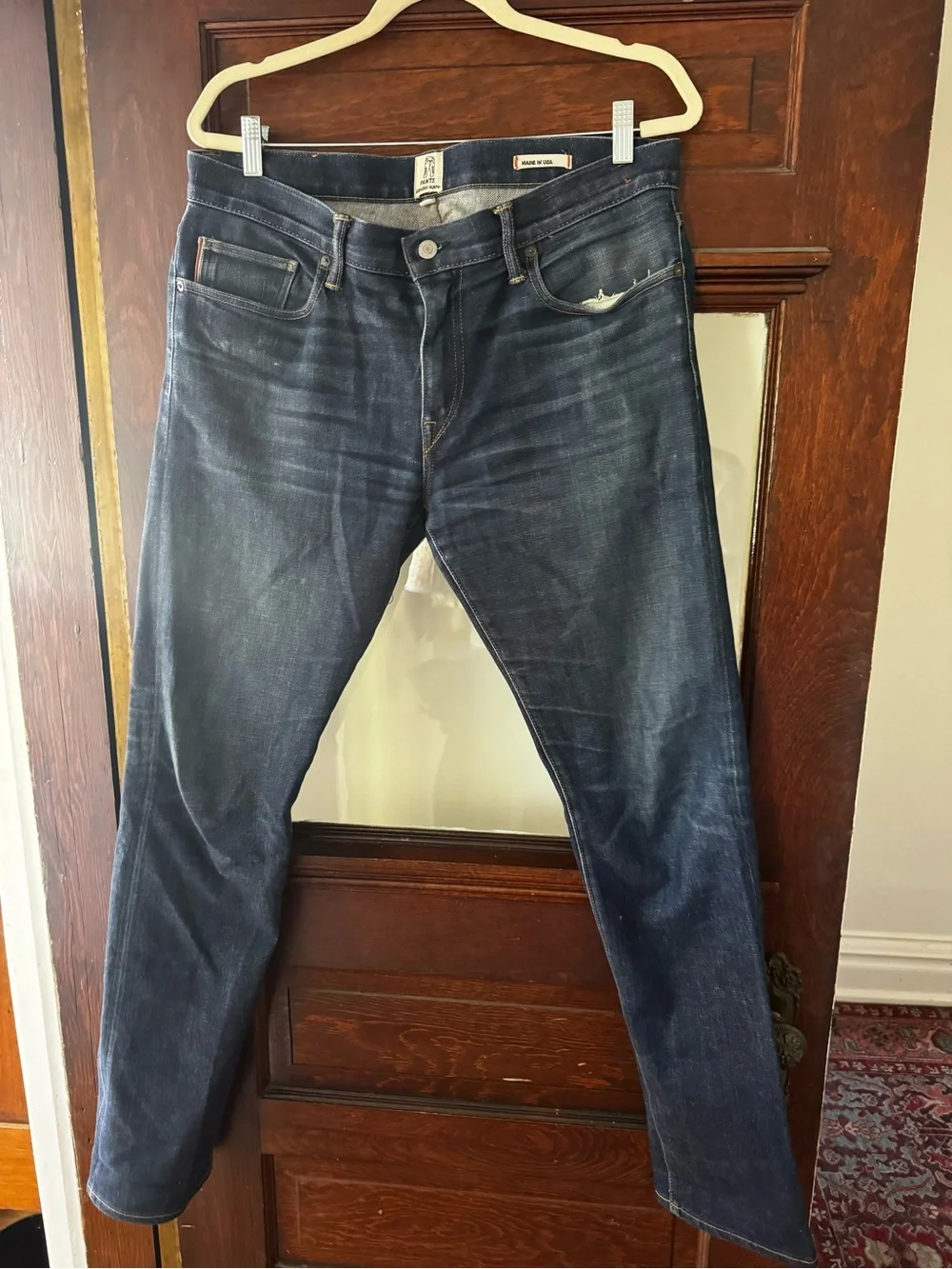 Slim Fit Dark Blue Men's Jeans - Classic Washed Denim
